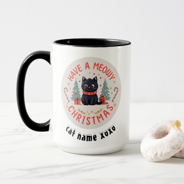 Meowjul Purrfect Black Cat Mugg (Med munk)