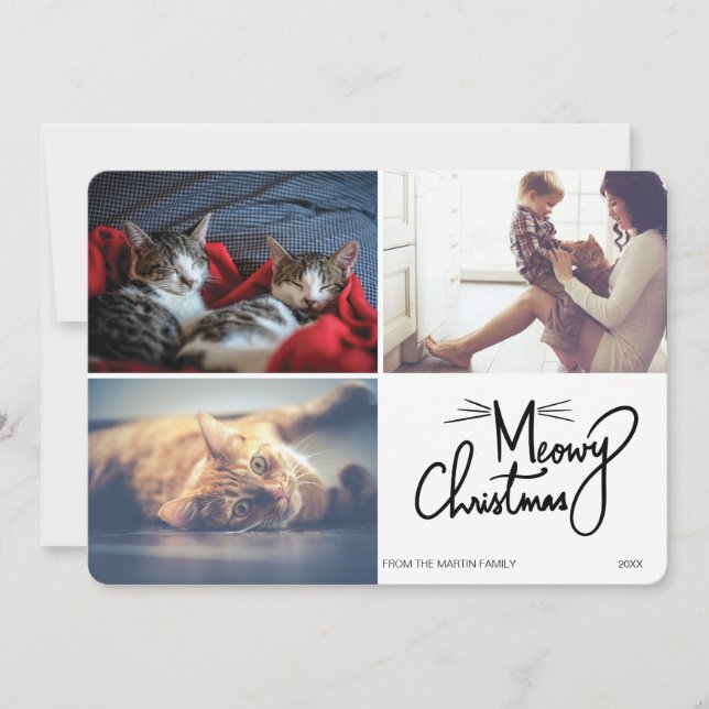 Meowjul Unik Cat Théfunny 3 Photo Julkort (Framsida)