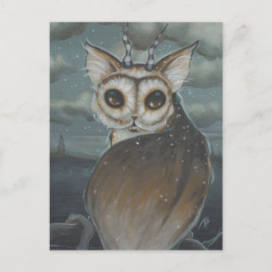 Meowl cat uggla vycard vykort