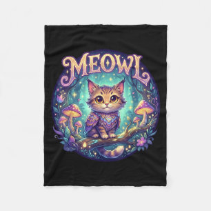 Meowl Katt Ugglor Meme Hjärnrot Barn Förbannad Dum Fleecefilt