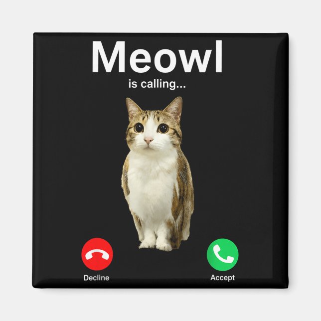 Meowl som kallar katt uggla förbannad internet rol magnet (Framsidan)