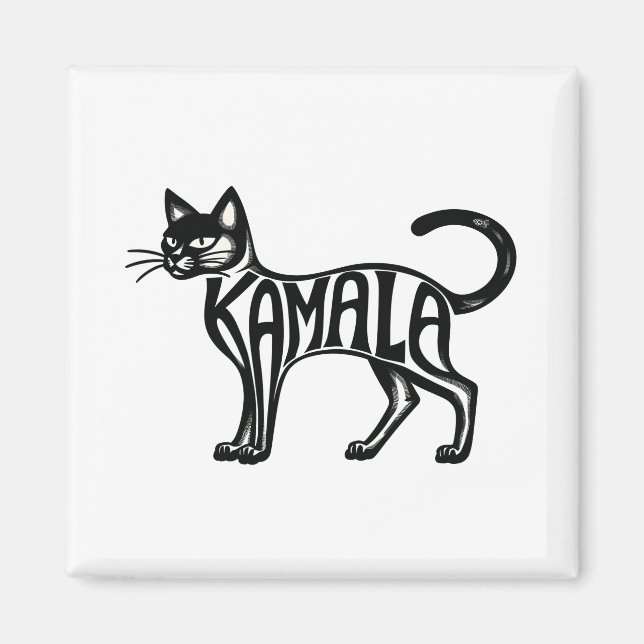 Meowmala Kamala Chilless Cat Dam Harris Magnet (Framsidan)