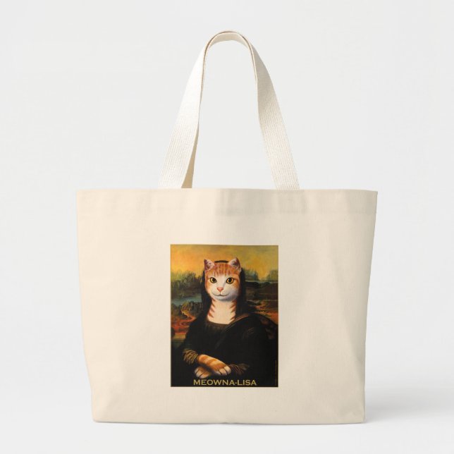 Meowna Lisa hänger lös Jumbo Tygkasse (Framsidan)