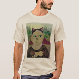 Meowna Mona Lisa Roligt Cat Classic Painting Art T Shirt
