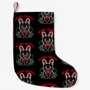 Meowry Krampus jul svart katt sockerrör Xmas Liten Julstrumpa