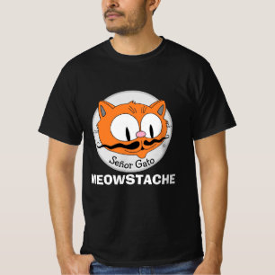 MEOWSTACHE Mustache Cat Señor Gato Funny T Shirt