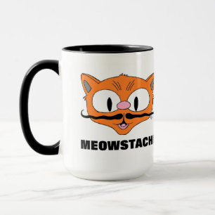 MEOWSTACHE Rolig Mustasch Katt Señor Gato Mugg