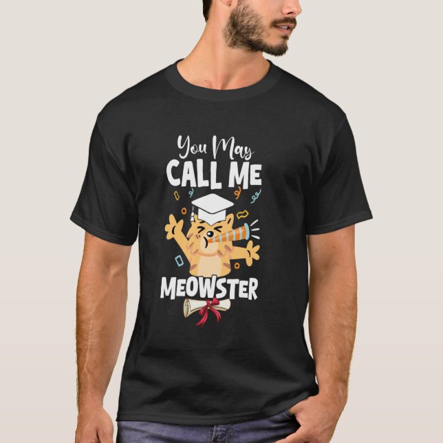 Meowster Examen Masters Examen Kattälskare Kisse T Shirt (Framsida)