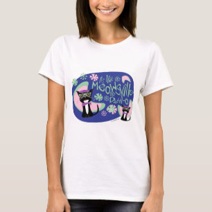 Meowsville Tecknad Beatnik Character Fifties Cat T-shirt