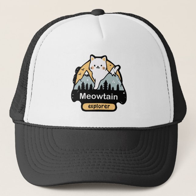 Meowtain Explorer – Sött Kattäventyr Design Keps (Framsida)
