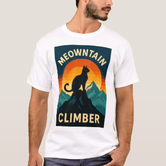 Meowtain Kliber Cat T-Shirt - Retro Äventyr