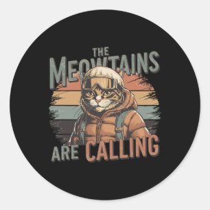 Meowtains kallar Katt Snowboard Skidor Män Wo Runt Klistermärke