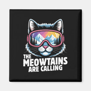 Meowtains kallar Roliga skidåkning Humoe skidåknin Magnet