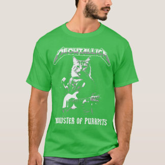 Meowtallica Meowster Of Purrpets Rolig Rockmusik T Shirt