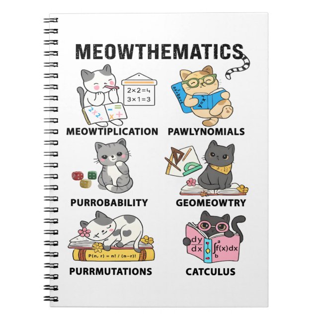 Meowthematics Funny Math Cat Puns For Math Lovers Anteckningsbok (Framsidan)