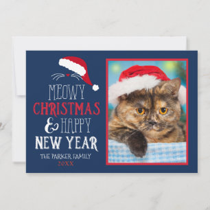 Meowul- och Gott nytt år-fotopatkort Julkort