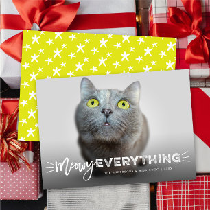 Meowy Allting Cute Whiskers Photo Funny Pet Julkort