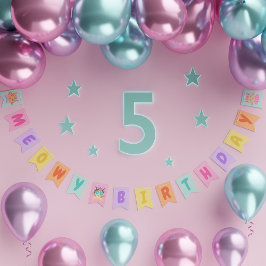 Meowy Birthday Cute Rainbow Cats Vimplar