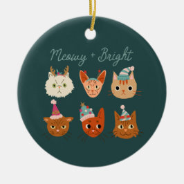 Meowy & Bright Cute-julklappar Julgransprydnad Keramik