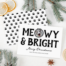 Meowy & Bright Doodle Cat Photo Jul Julkort