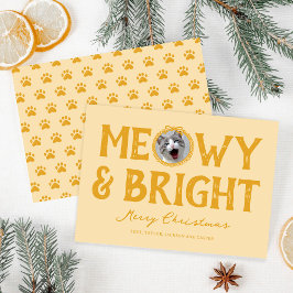Meowy & Bright Doodle Cat Photo Jul Julkort