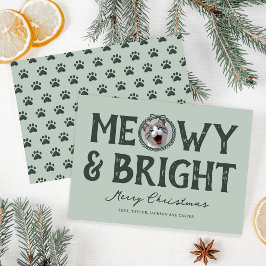 Meowy & Bright Doodle Cat Photo Jul Julkort