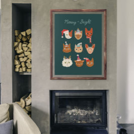 Meowy + Bright Julkatt Helgdag Poster