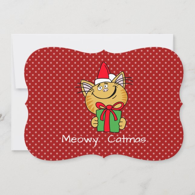 Meowy Catmas 5" x 7", vit Env. Inc. kort (Framsida)