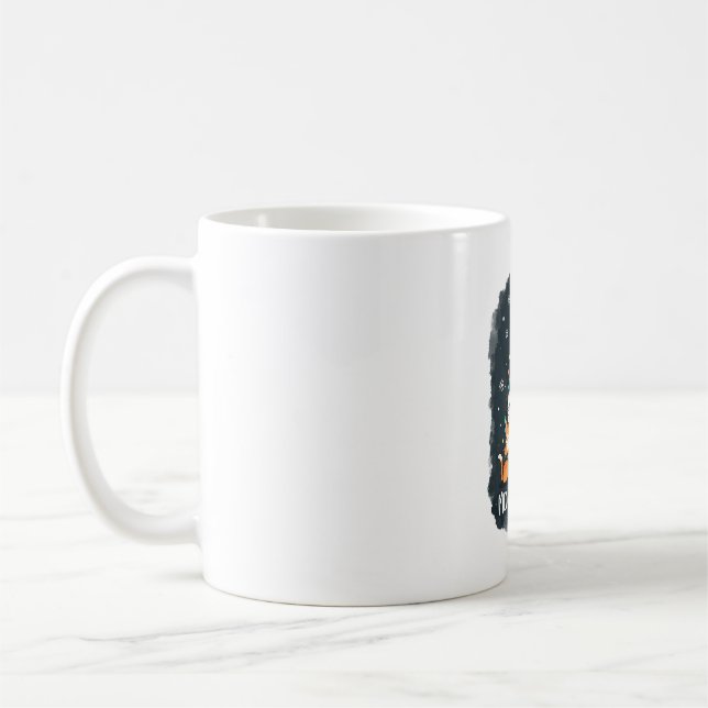 Meowy Catmas Cat Christmas Tree Xmas Girls Boys Fu Kaffemugg (Vänster)