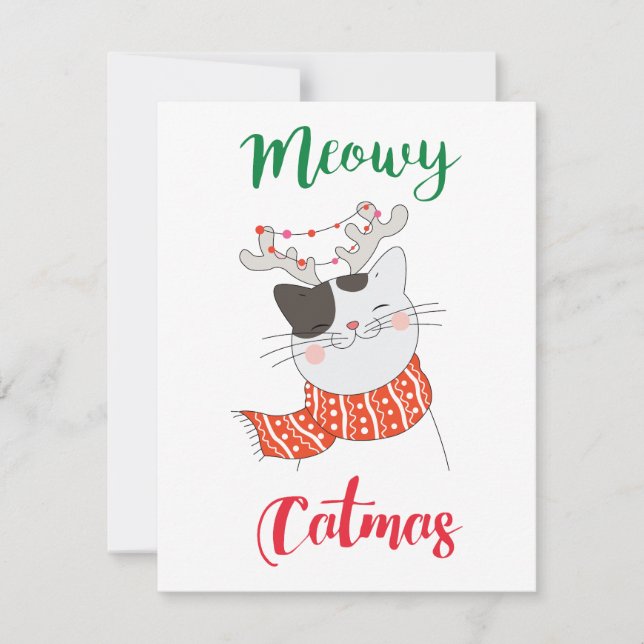 Meowy Catmas, Cat God jul Julkort (Framsida)