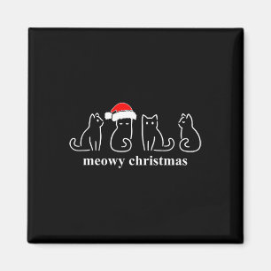 Meowy Catmas Cat jul Cute Kitten Santa Santa Magnet