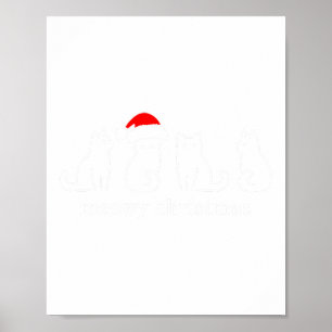 Meowy Catmas Cat jul Cute Kitten Santa Santa Poster