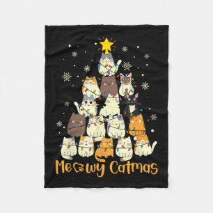 Meowy Catmas Cat Julgran Julafton Girls Boys Fu Fleecefilt