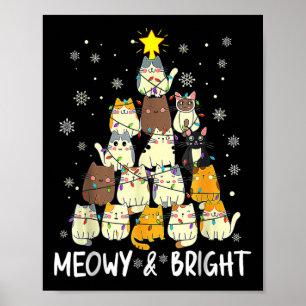 Meowy Catmas Cat Julgran Julafton Girls Boys Fu Poster