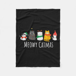 Meowy Catmas Cute Cat Santa Hat jul Kitten X Fleecefilt