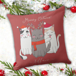Meowy Catmas Cute-julklapp Anpassningsbar Kudde