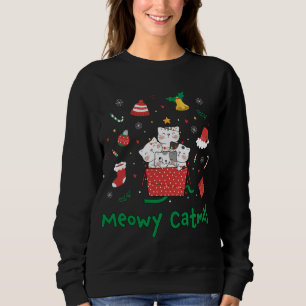 Meowy Catmas Cute julklapp Lover Kattunge Julafton T Shirt