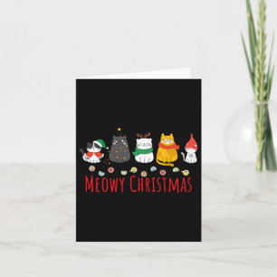 Meowy Catmas Cute Kitten Cat Santa Hat Julafton Ho Kort
