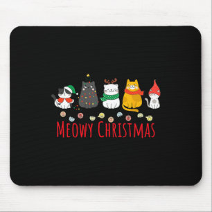 Meowy Catmas Cute Kitten Cat Santa Hat Julafton Ho Musmatta