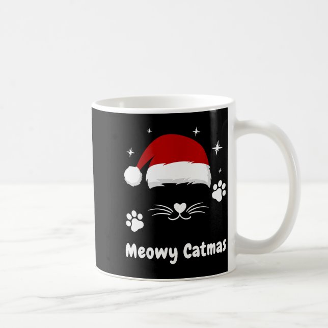 Meowy Catmas Cute Kitten Cats Santa Hat Christmas  Kaffemugg (Höger)