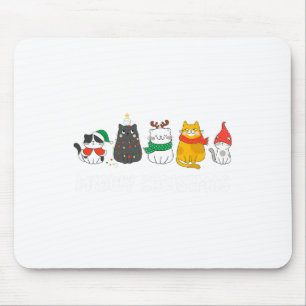 Meowy Catmas Cute Kitten Santa Hat jul Holid Musmatta