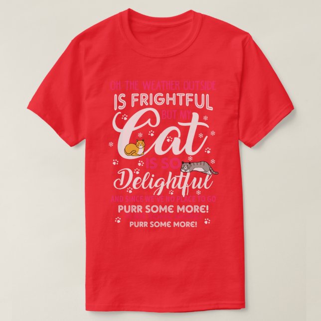Meowy Catmas Funny julklapp Ägare Gift T Shirt (Design framsida)