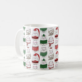 Meowy Catmas Funny och Cute X-mas Cat Kaffemugg