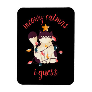 Meowy Catmas Funny Sarkastic Cat Lover-jul Magnet