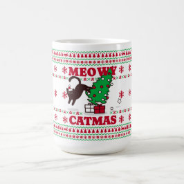 Meowy Catmas Helgdag Design - Festive och Roligt Kaffemugg