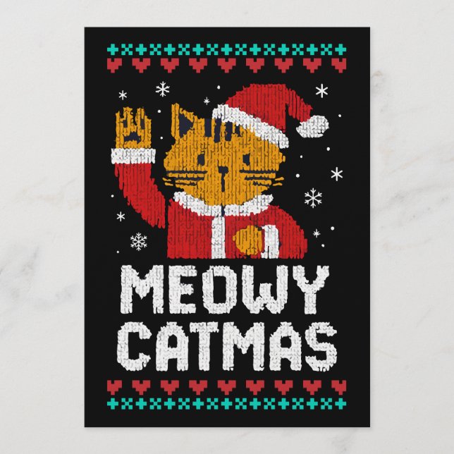 Meowy Catmas Inbjudningar (Framsida)