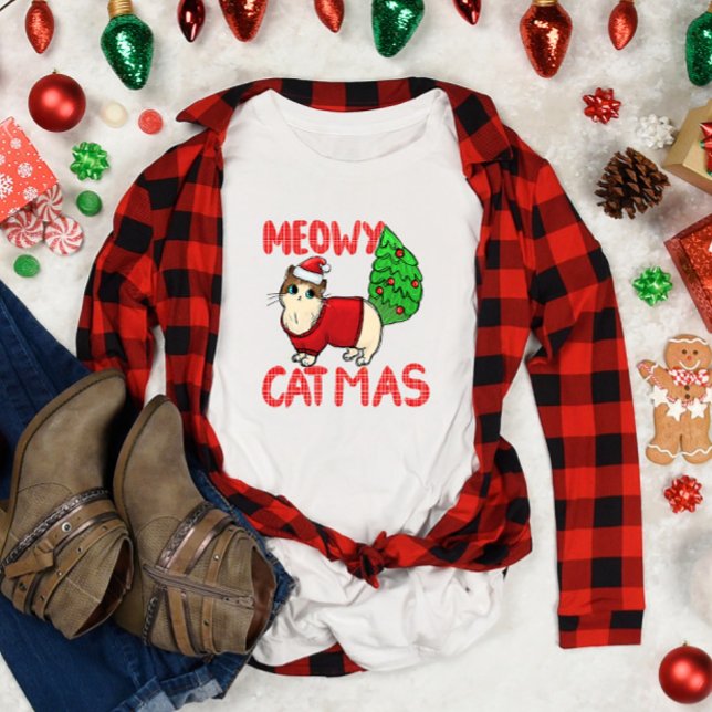 Meowy Catmas jul T Shirt (Skapare uppladdad)