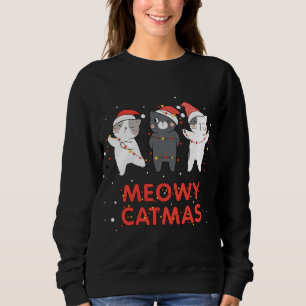 Meowy Catmas Julafton Novelty Cat Lover jul Ligh T Shirt