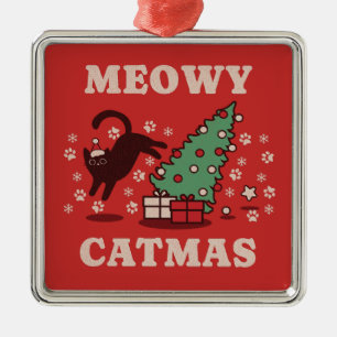 Meowy Catmas Julgransprydnad Metall