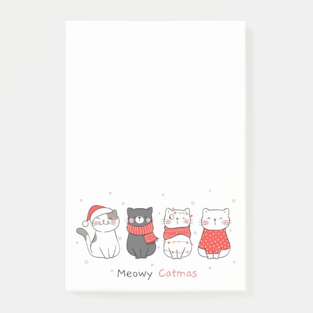 Meowy Catmas julklappar Post-it Block (Framsida)